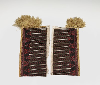 Lot 1073 - A pair of unusual Persian fine wool panels,...