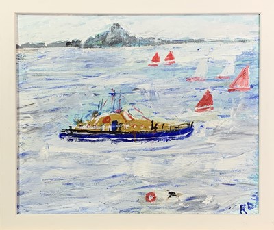 Lot 27 - Roy DAVEY (1946) The Lifeboat Oil on board...