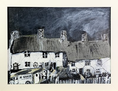 Lot 24 - Roy DAVEY (1946) Bakers Van and Cottages Oil...