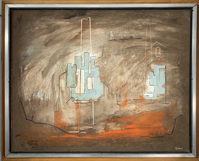 Lot 21 - Ron WOOD Mining Oil and mixed media Signed...