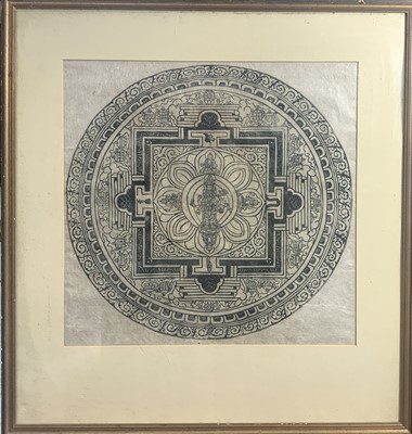 Lot 302 - A Tibetan woodblock print on hand made paper,...