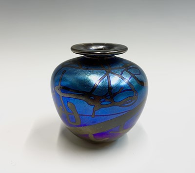 Lot 1088 - A Noman Stuart Clarke iridescent glass vase,...