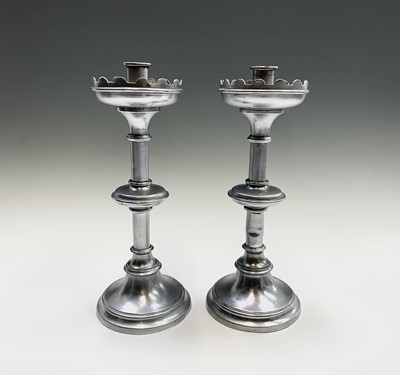 Lot 395 - A pair of chrome finished ecclesiastical...