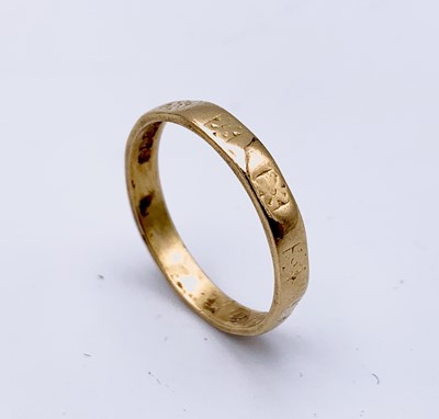 Lot 266 - A 22ct gold band 3.4gm and a 9ct gold band 5.2gm