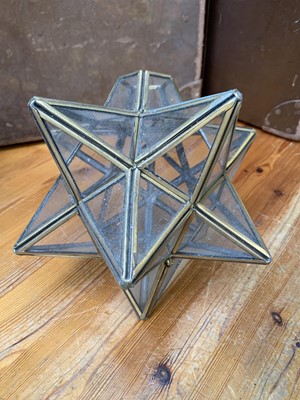 Lot 29 - Twelve-pointed star glass shade, a handmade...