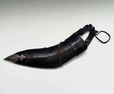 Lot 1031 - A 20th century Indian made Kukri, the curved...