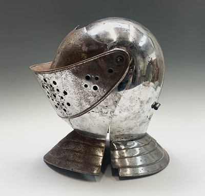 Lot 416 - Armour - A reproduction steel close helm...