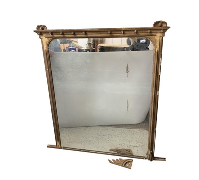 Lot 3240 - A Victorian gilt gesso overmantle mirror, the...