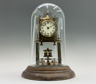 Lot 2912 - A German 400 day brass torsion clock, circa...