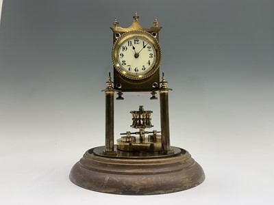 Lot 2912 - A German 400 day brass torsion clock, circa...