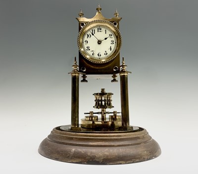Lot 2912 - A German 400 day brass torsion clock, circa...