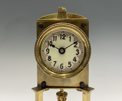Lot 2917 - A German Art Deco 400 day brass torsion clock,...