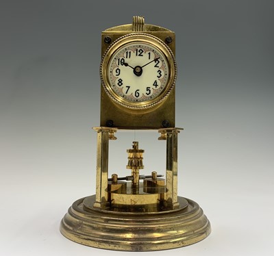 Lot 2917 - A German Art Deco 400 day brass torsion clock,...