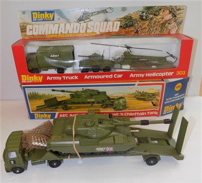 Lot 99 - Dinky Military :- 616 AEC and Chieftain Tank...