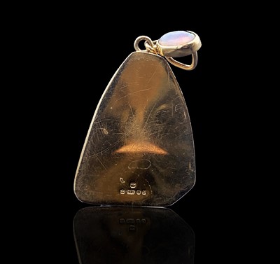 Lot 335 - A double opal pendant mounted in 9ct gold by...