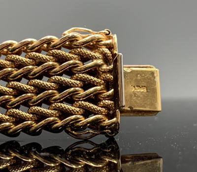 Lot 295 - A 9ct gold mesh bracelet width 19mm 35.4gm