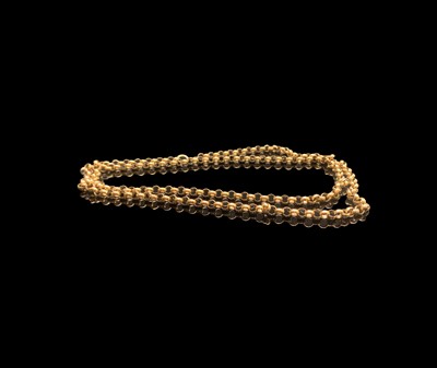 Lot 242 - A 9ct gold belcher link necklace 77cm 26.8gm