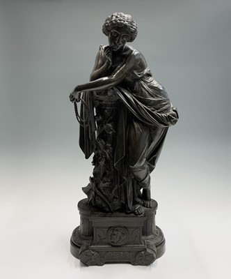 Lot 482 - A French bronzed spelter figure, late 19th...