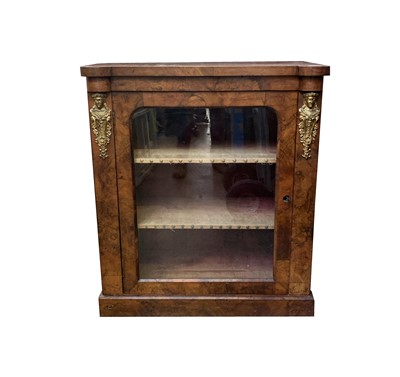 Lot 3251 - A Victorian walnut display cabinet, the single...