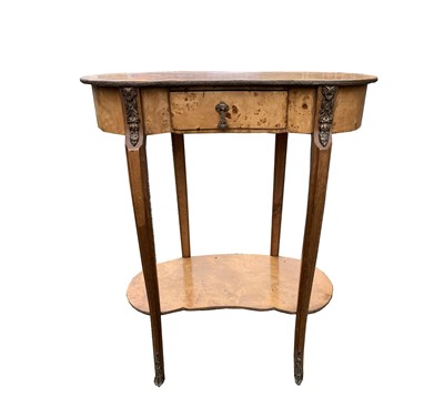 Lot 3269 - A French burr maple two tier side table, circa...