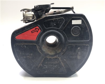 Lot 169 - A BMW inner spare wheel petrol can, height 35cm.