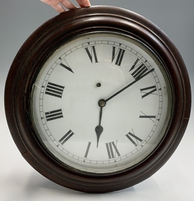 Lot 2939 - An oak cased School wall clock, with spring...