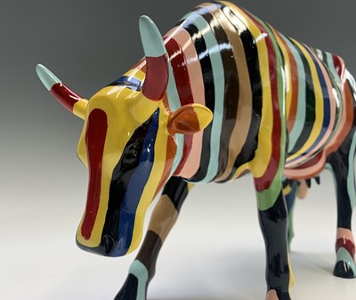 Lot 417 - Two Cow Parade cow sculptures - 'Striped Cow'...