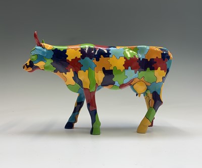 Lot 417 - Two Cow Parade cow sculptures - 'Striped Cow'...