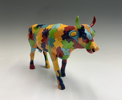 Lot 417 - Two Cow Parade cow sculptures - 'Striped Cow'...