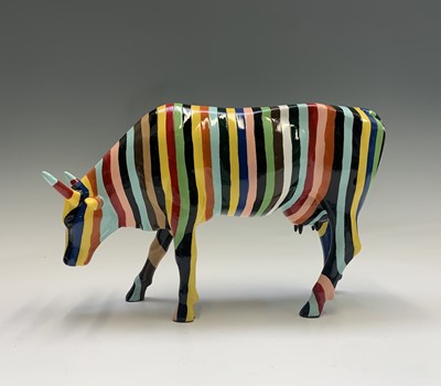 Lot 417 - Two Cow Parade cow sculptures - 'Striped Cow'...