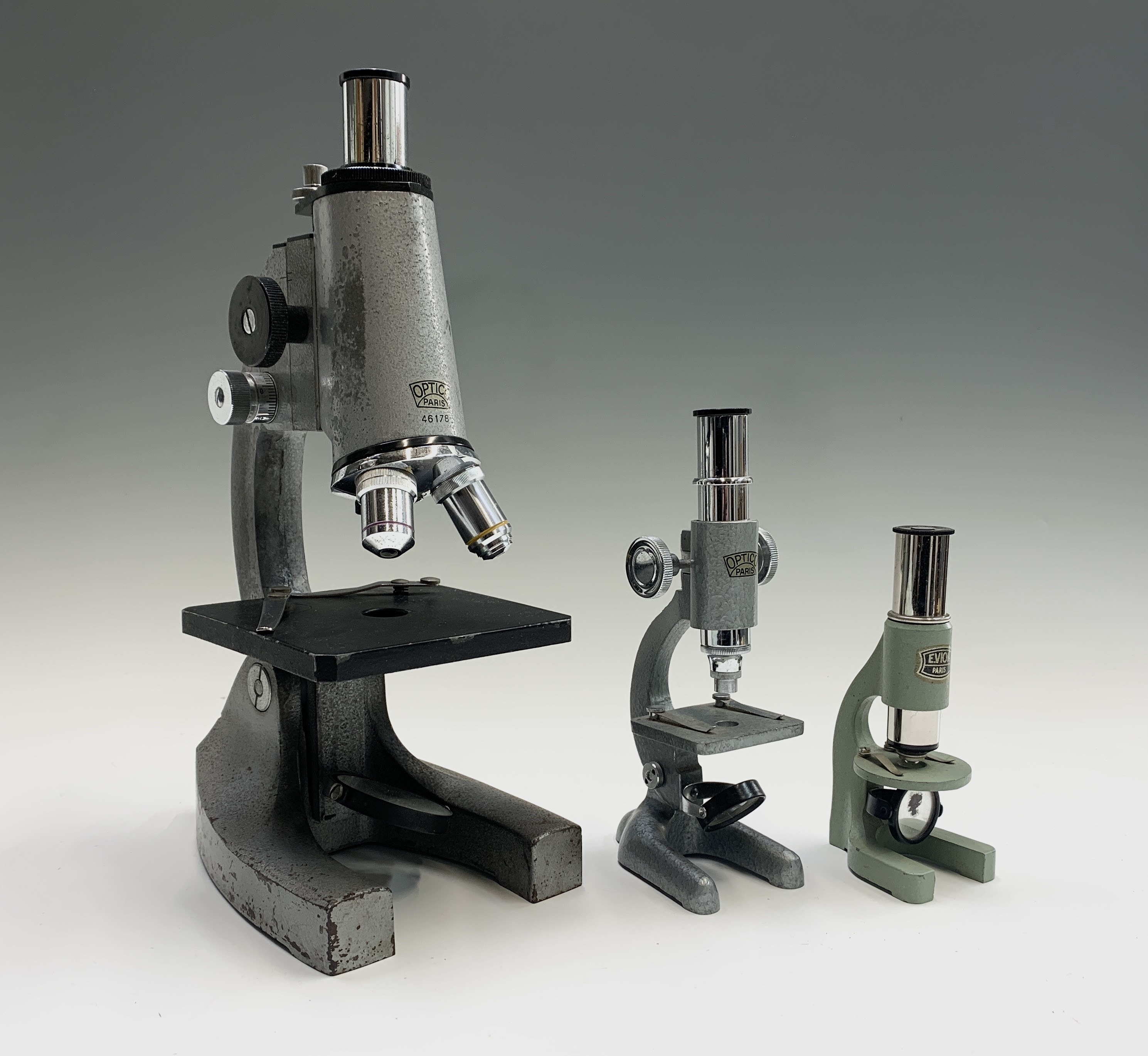 Lot 426 - A French Optico microscope, with enamelled