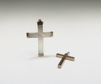 Lot 237 - A mother-of-pearl gold-mounted cross, one...
