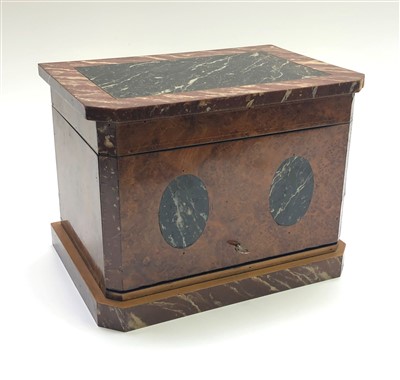 Lot 521 - A French burr wood jewellery casket with...