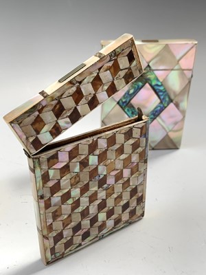Lot 312 - Five mother-of-pearl card cases