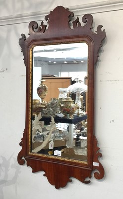 Lot 3259 - A George III style mahogany fretwork wall...