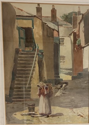 Lot 618 - J.G. SYKES, The Fishseller, watercolour,...