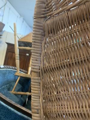 Lot 3247 - A pair of retro cane conservatory chairs, mid...