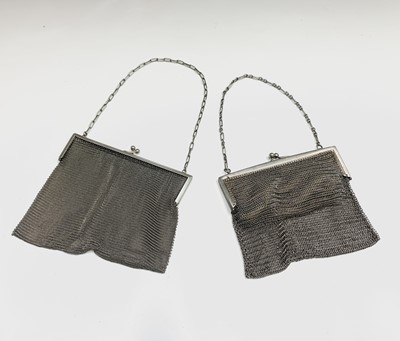 Lot 2837 - Two rectangular steel mesh knitted handbags,...