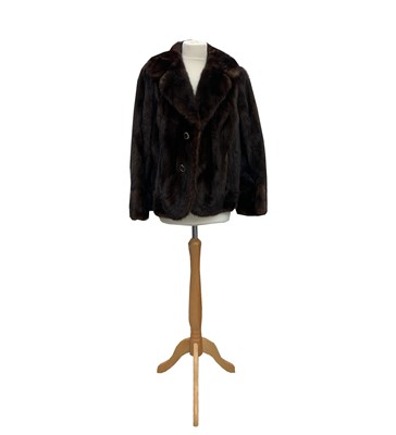 Lot 2841 - A dark mink jacket, silk lined, deep collar,...