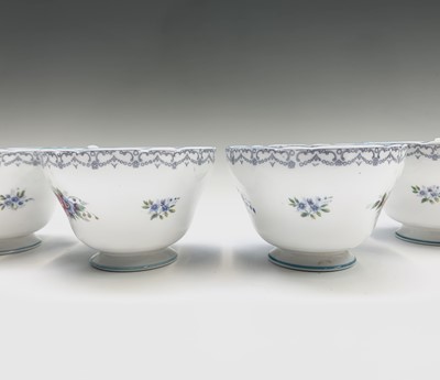 Lot 1115 - A Shelley 'Crochet' pattern tea service,...