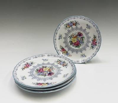 Lot 1115 - A Shelley 'Crochet' pattern tea service,...