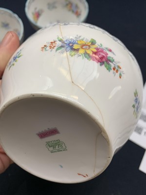 Lot 1115 - A Shelley 'Crochet' pattern tea service,...