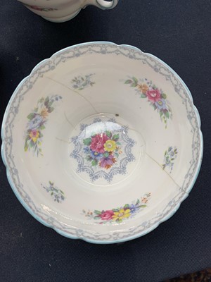 Lot 1115 - A Shelley 'Crochet' pattern tea service,...