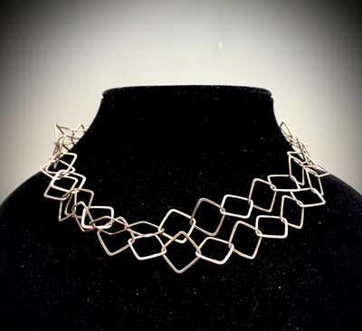 Lot 393 - A Cornish craft silver necklace by Christine...
