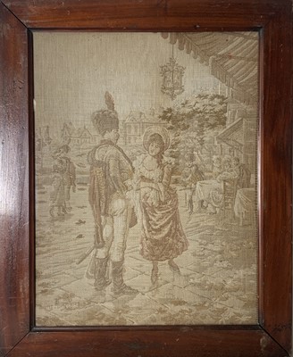 Lot 2848 - A framed silk embroidered panel of a pretty...