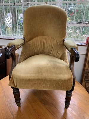 Lot 3264 - A Victorian rosewood armchair, the arms with...