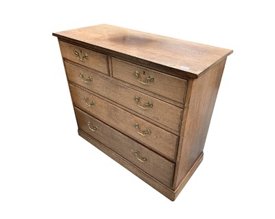 Lot 3276 - An Edwardian oak chest of two short and three...