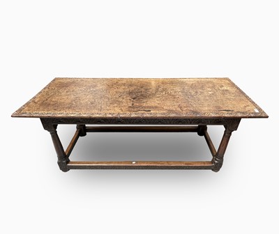 Lot 188 - An oak refectory table, 18th century, the...