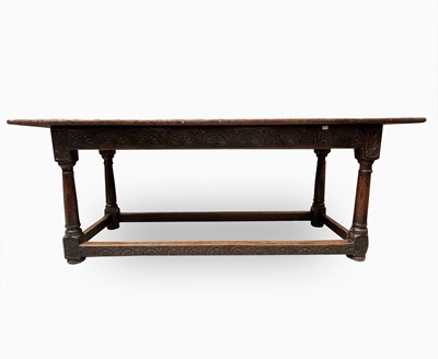 Lot 188 - An oak refectory table, 18th century, the...