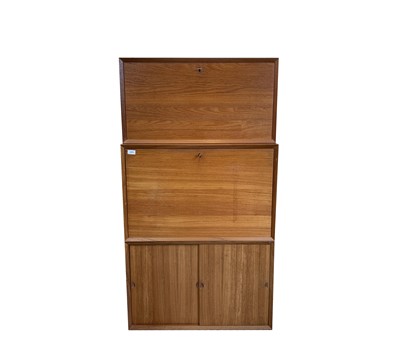 Lot 3278 - A Danish teak mid-century modular shelving...